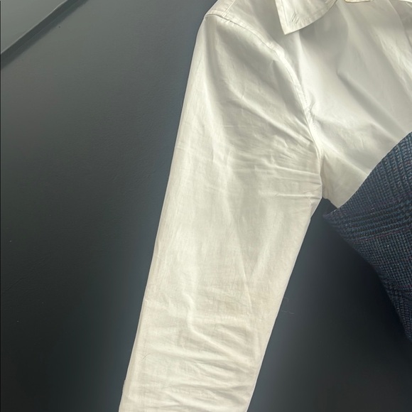 Veronica Beard White Button Down Shirt with Modern Design - Picture 6 of 8